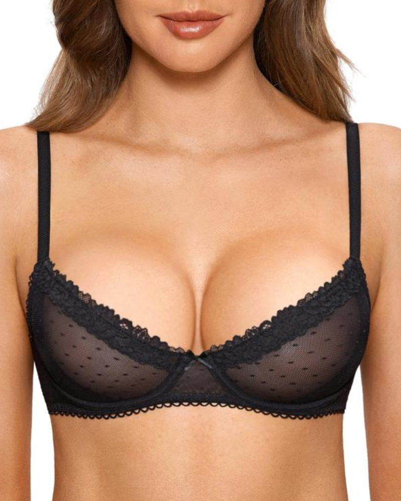 The AuraLace Balconette Bra - Lace See-Through, Demi Sheer, and  Customers + 50% OFF