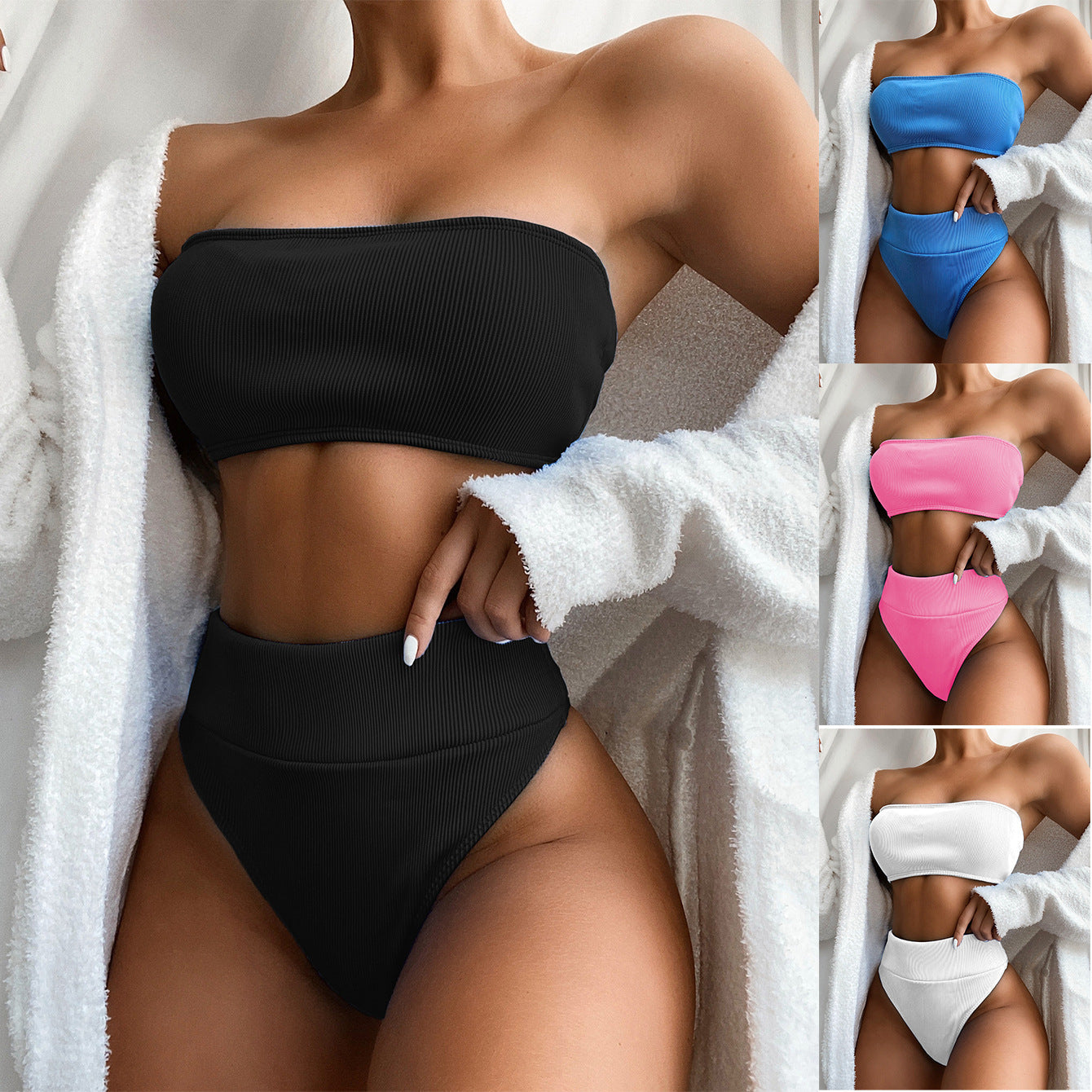 Sexy Strapless Two Pieces Women Swimsuits