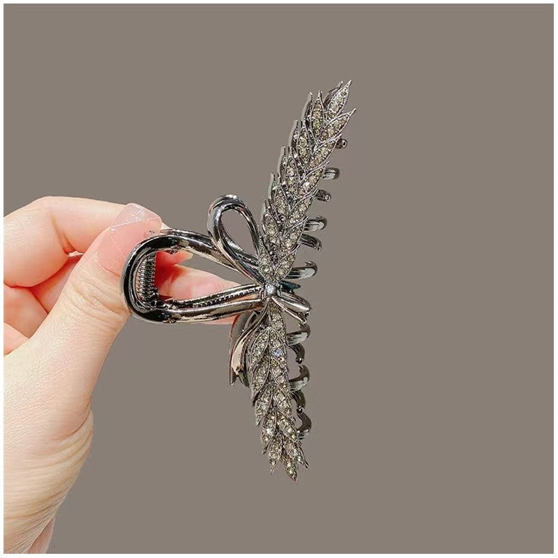 Wheat Ear Shape Alloy Solid Color Claw Clip