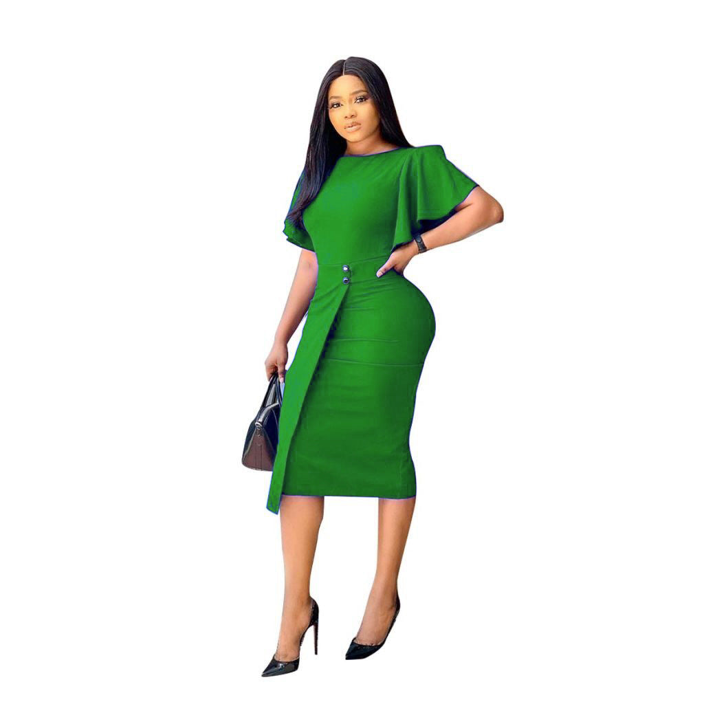 Women Plus Sizes Round Neck Sexy Bodycon Dresses--Free Shipping at meselling99