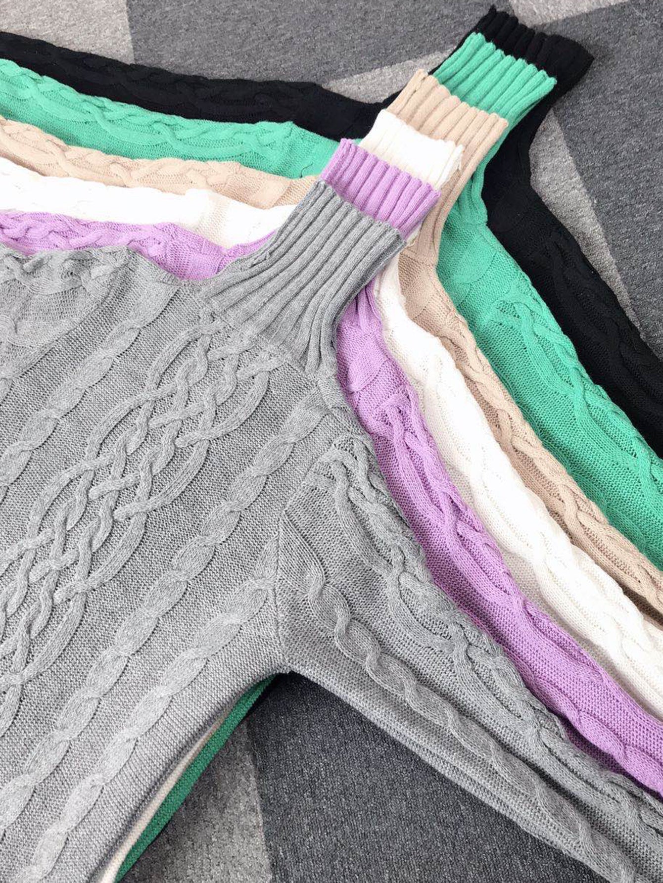 Vintage Turtleneck Knitted Pullover Sweaters