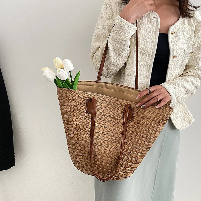Luxury Designer Straw Tote Bag for Women