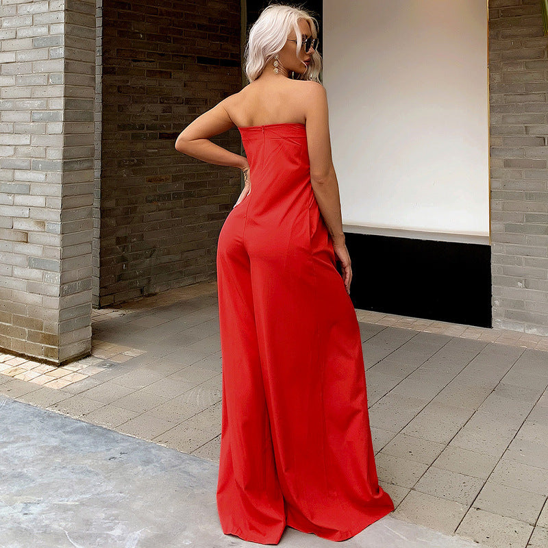 Sexy Strapless High Waist Women Jumpsuits