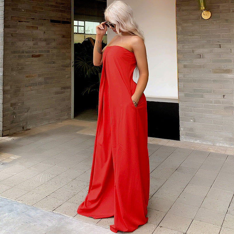 Sexy Strapless High Waist Women Jumpsuits