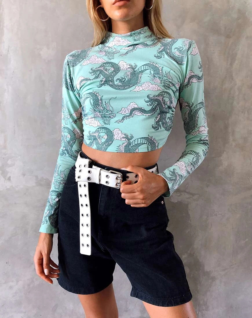 Sexy Midriff Baring Long Sleeves T Shirts for Women