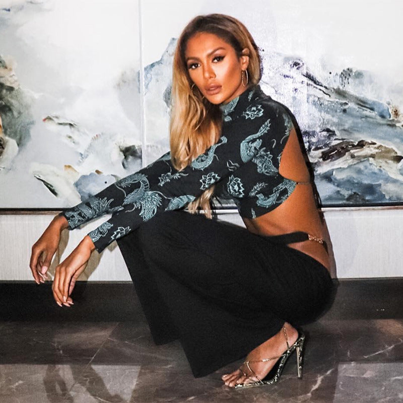 Sexy Midriff Baring Long Sleeves T Shirts for Women