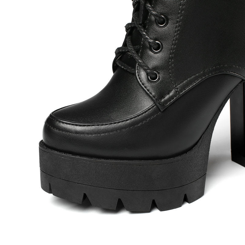 Fashion Chunky Heels Martens Short Boots