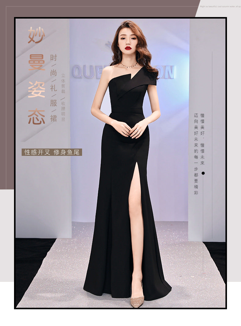 Sexy One Shoulder Evening Party Dresses-Dresses-Free Shipping at meselling99
