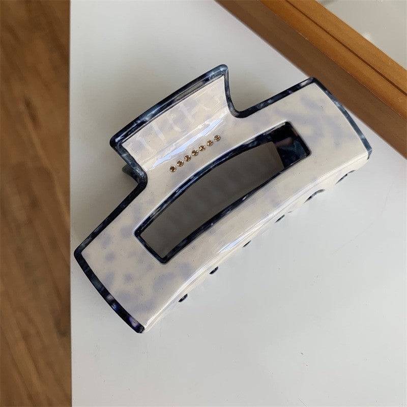 Vintage Rhinestone Rectangular Hair Claw Clip