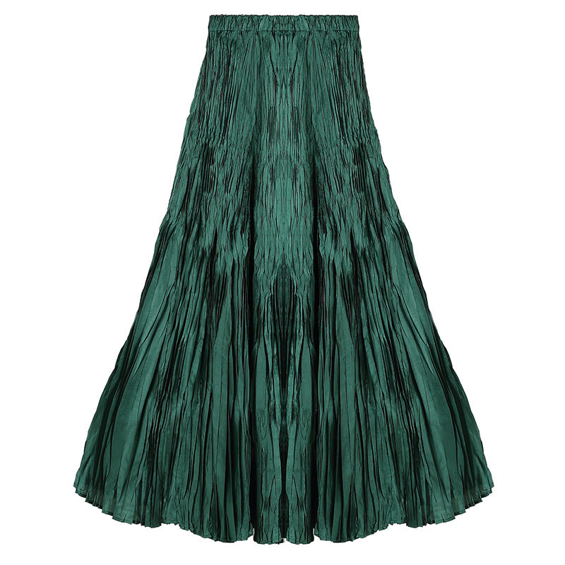 Elegant High-Waisted Solid Color Maxi Skirt