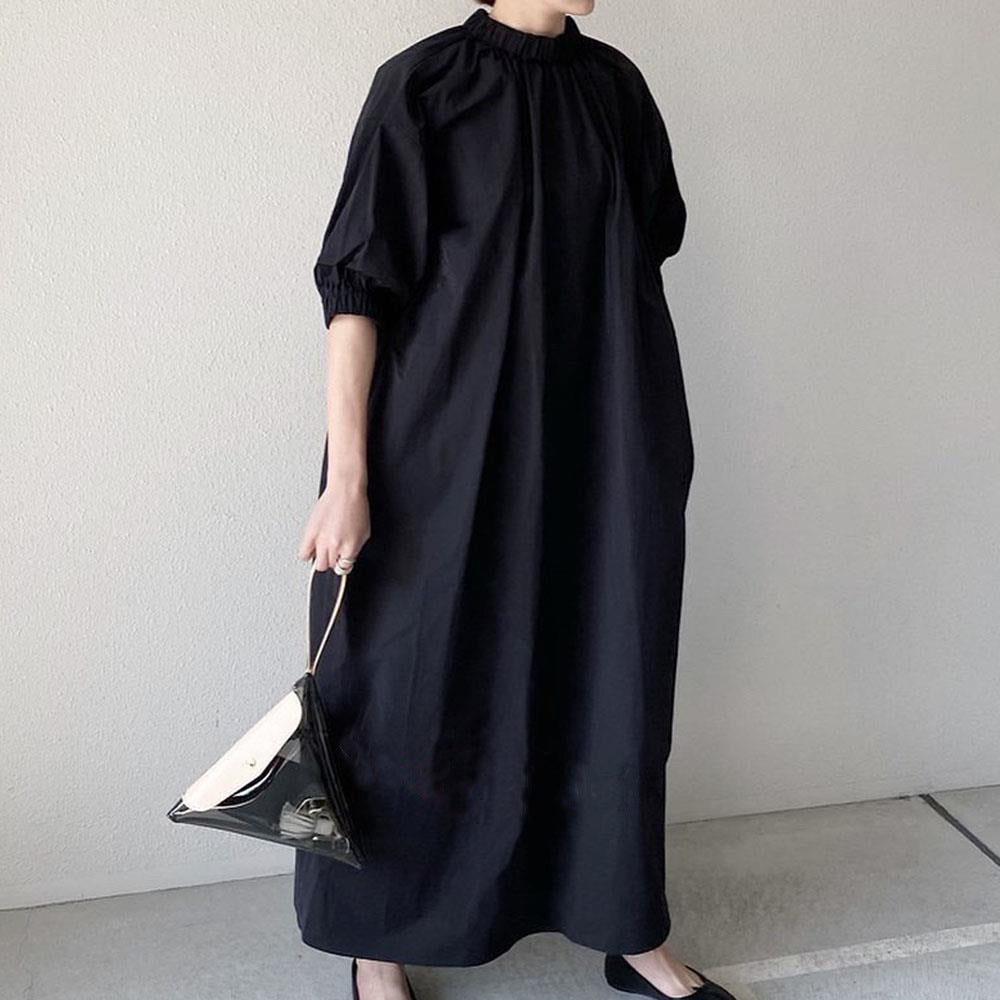 Casual Summer Simple Designed A Line Long Dresses-Dresses-Black-One Size-Free Shipping at meselling99