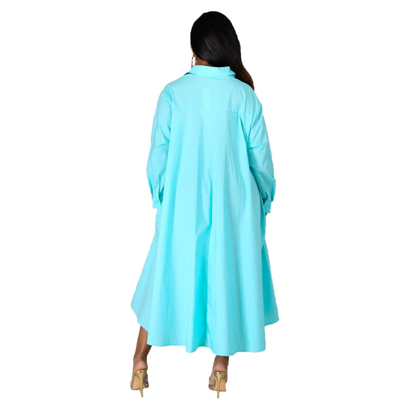Casual Plus Sizes Long Sleeves Shirt Dresses