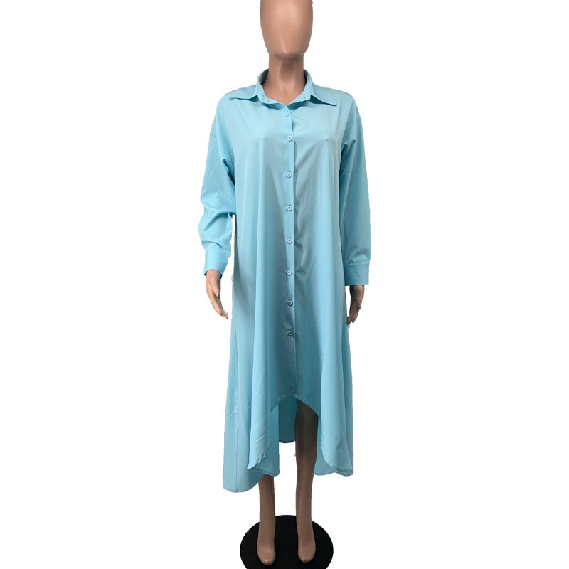 Casual Plus Sizes Long Sleeves Shirt Dresses