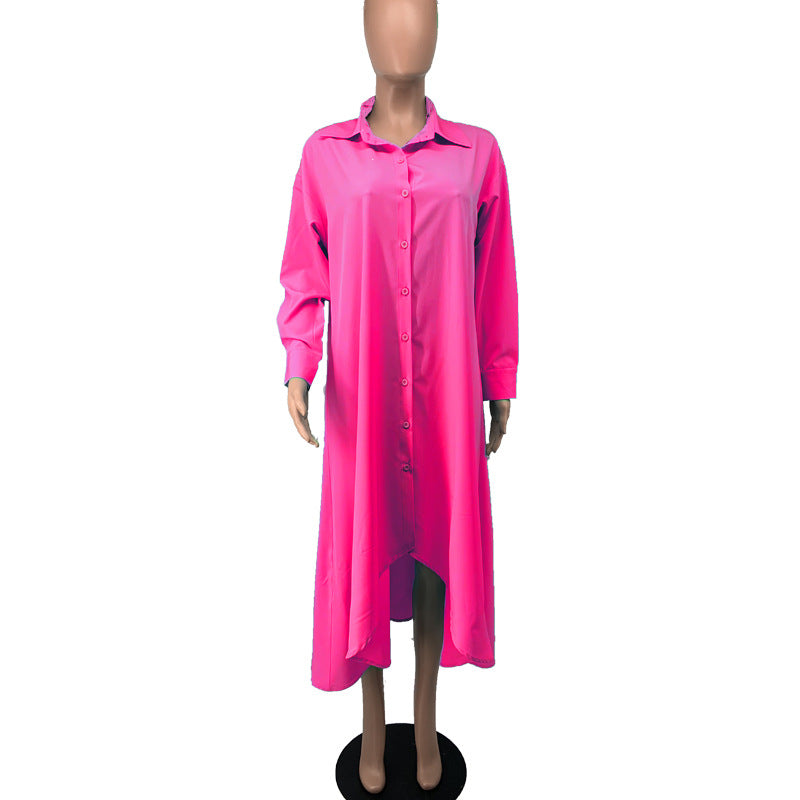 Casual Plus Sizes Long Sleeves Shirt Dresses