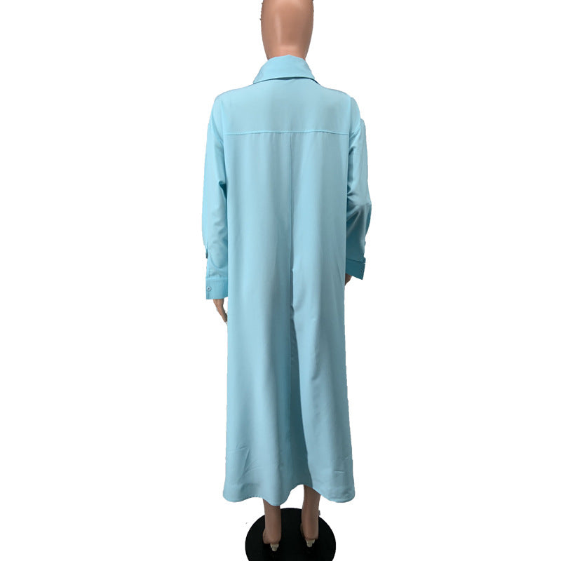 Casual Plus Sizes Long Sleeves Shirt Dresses
