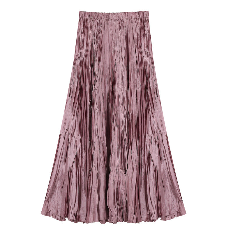 Elegant High-Waisted Solid Color Maxi Skirt