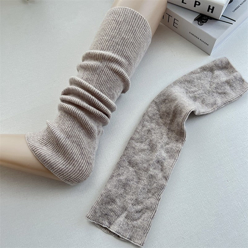 Knitted Leg Warmers In Solid Color