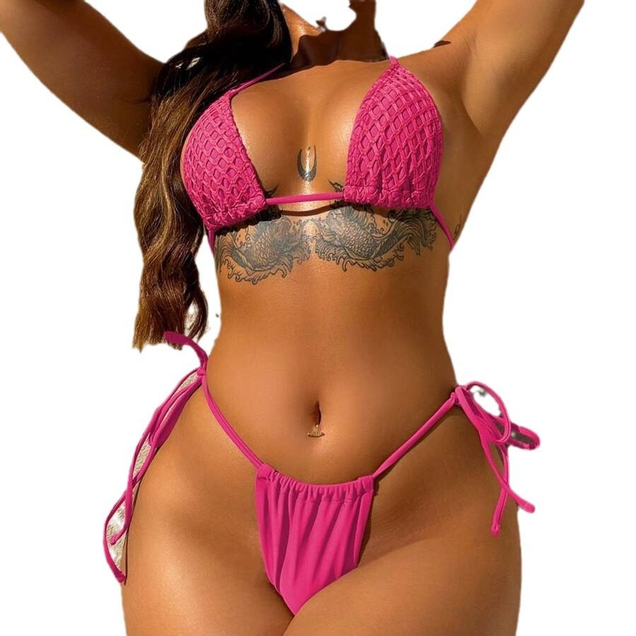 Women's Bikini Swimsuit Set With Mesh Skirt