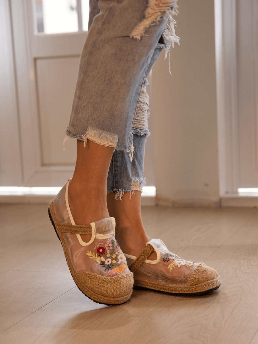 Gracelynn Floral Embroidered Mesh Loafer