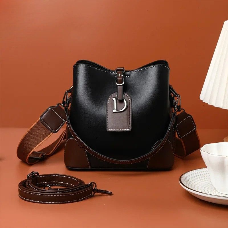 Women's Luxury Travel Bag– Retro Textured Bucket Shoulder & Crossbody Bag