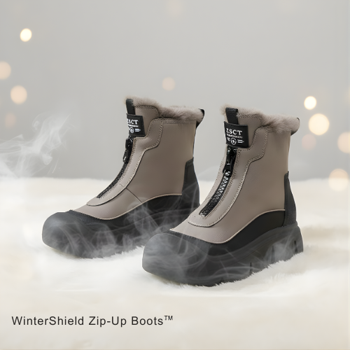 The AuraShield Zip-Up Boots - Stay Warm, Walk in Style, and Front Zipper Convenience + 50% OFF
