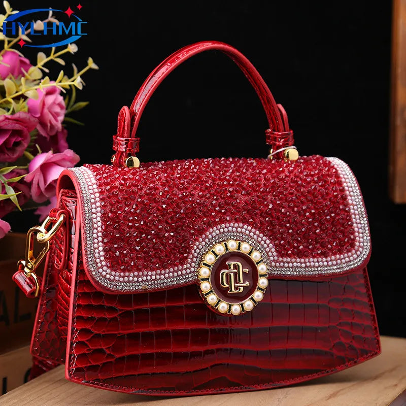 Crocodile Pattern Genuine Leather Women's Handbags - Portable Shell Tote Bags