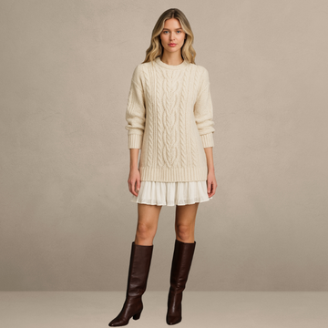 The Cable-Knit A-Line Dress - The Flattering Sweater Dress + 50% OFF