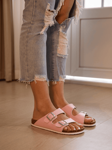 Signature Double Strap Footbed Sandal - Pink