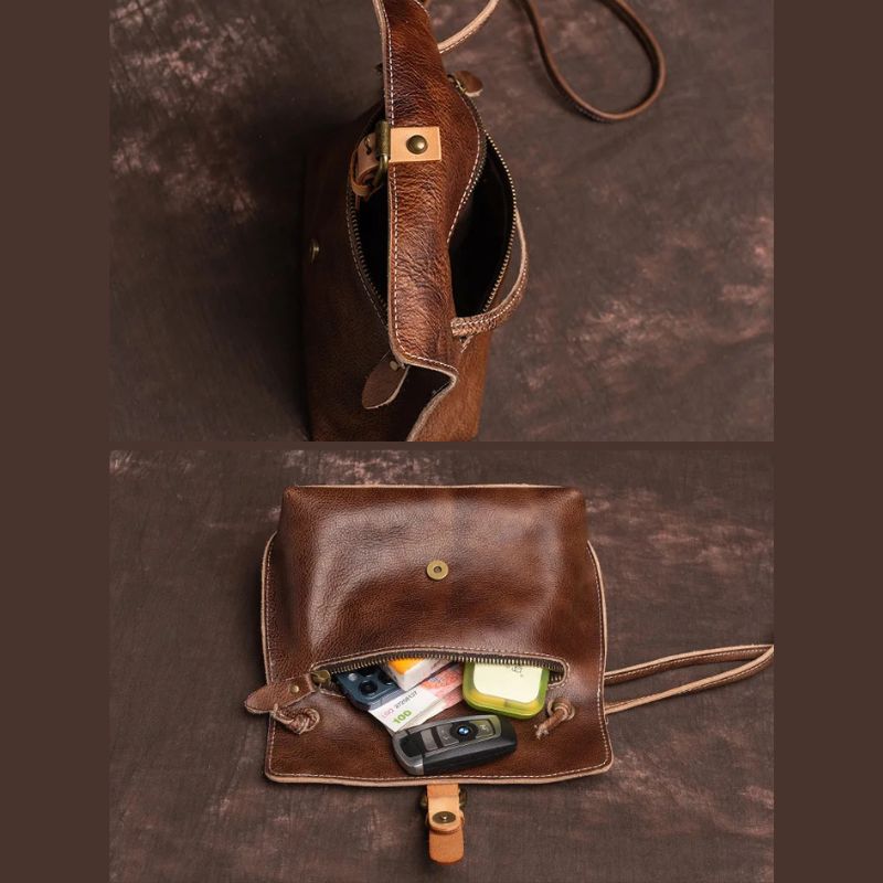 Vintage Genuine Leather Crossbody Bag for Women