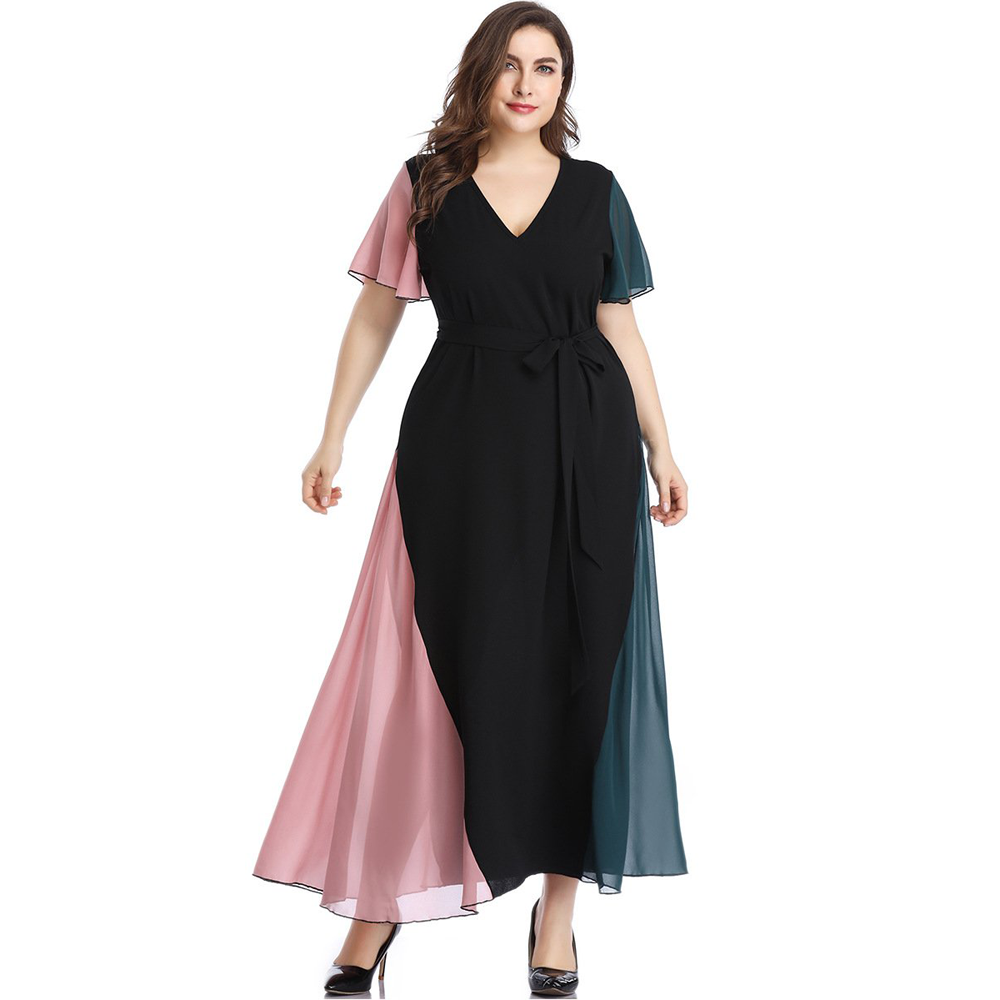 Plus Sizes Fashion Chiffon Women Long Maxi Dresses-Plus Size Dresses-Free Shipping at meselling99