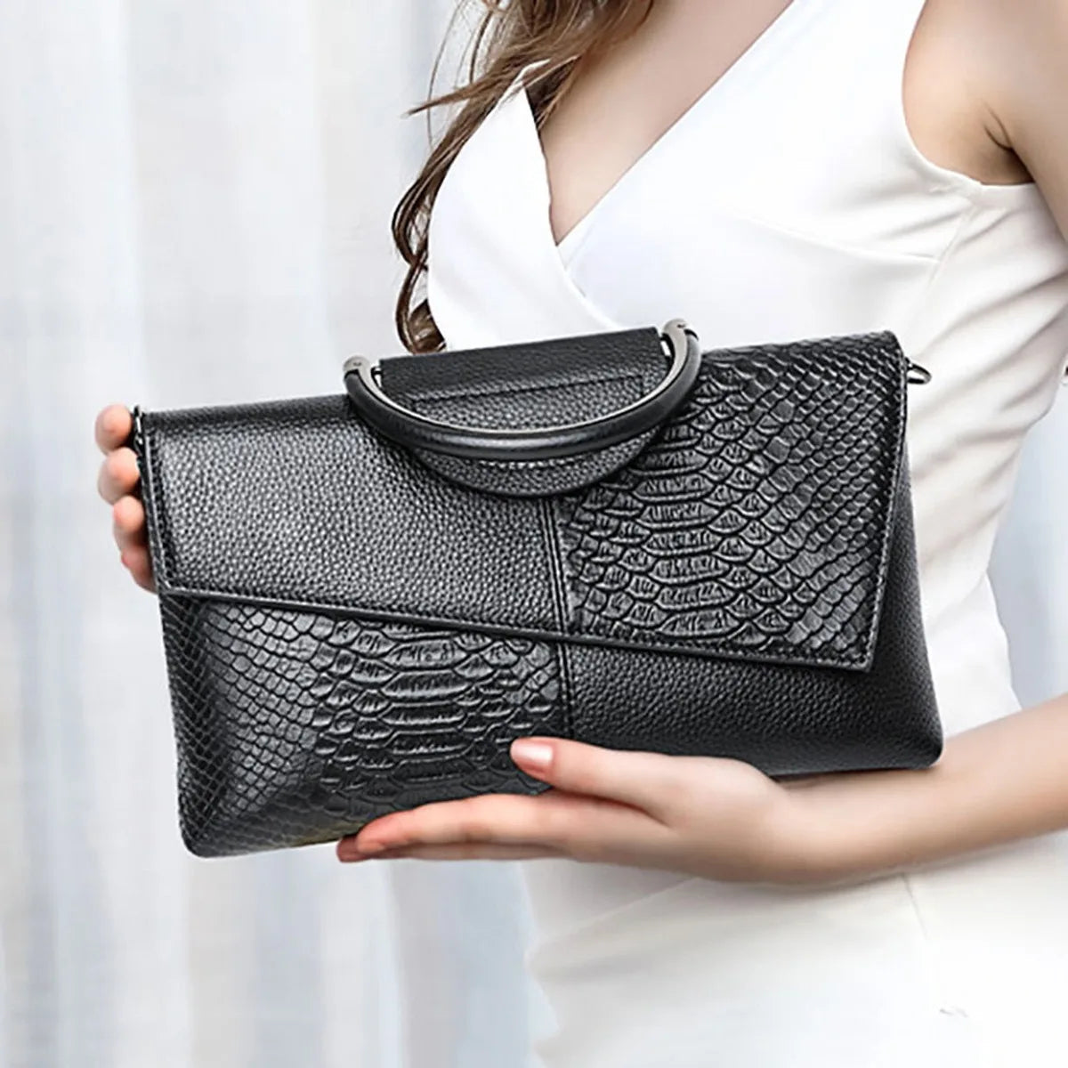 Large Capacity Crocodile Pattern Fashion Slouch Bag - New Style Party Handbag