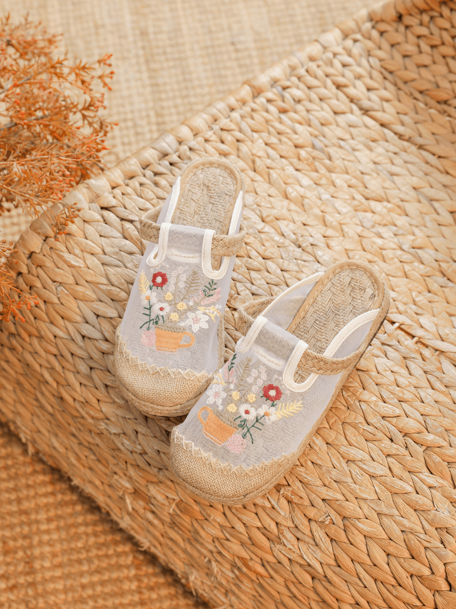 Kimora Embroidered Mesh Mules