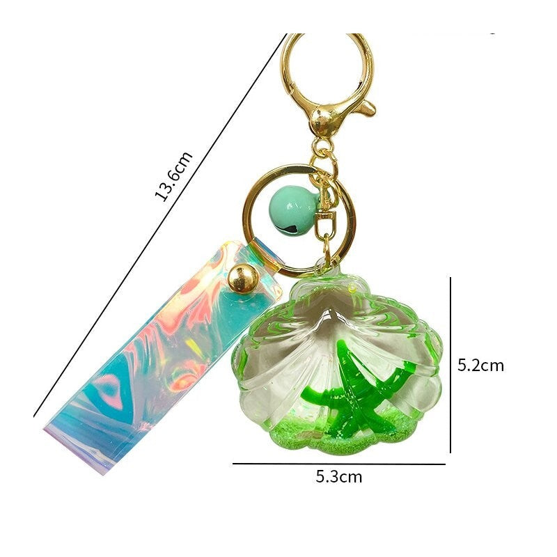Creative Acrylic Starfish Shell Keychain Pendant