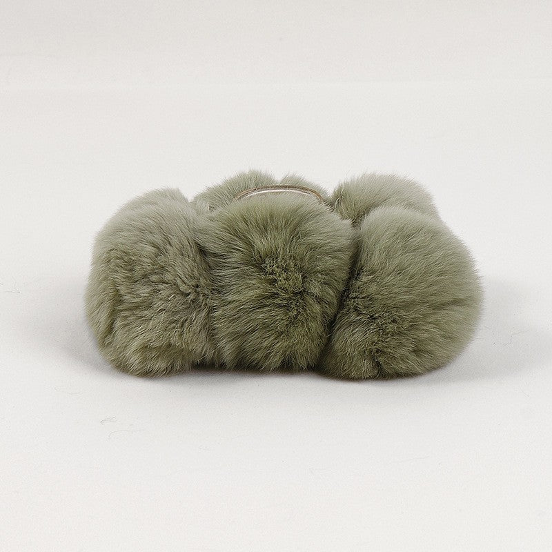 Rex Rabbit Fur Hair Claw Clip