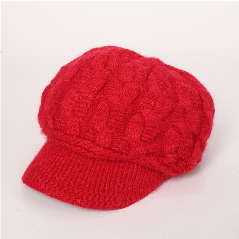 Solid Color Cable Knitted Cap