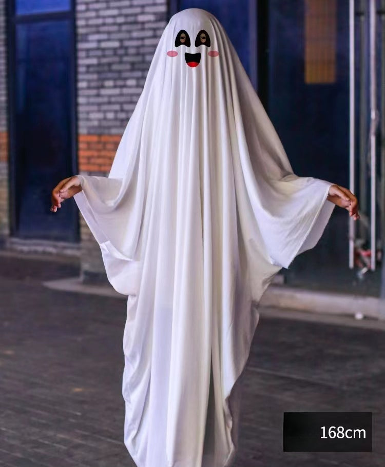 Cross Halloween horror dress up cos party white costume masquerade party children adult ghost cape cape