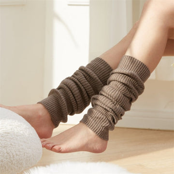 Long Knitted Leg Sleeves In Solid Color