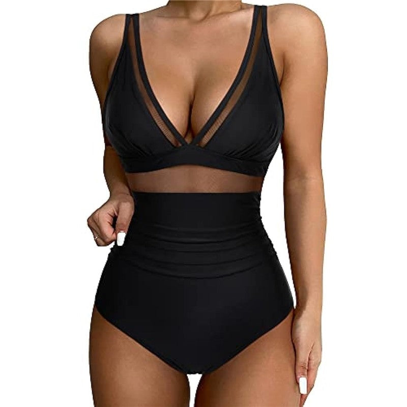 Women's High Waist One Piece Swimsuit Sexy Hollow Out