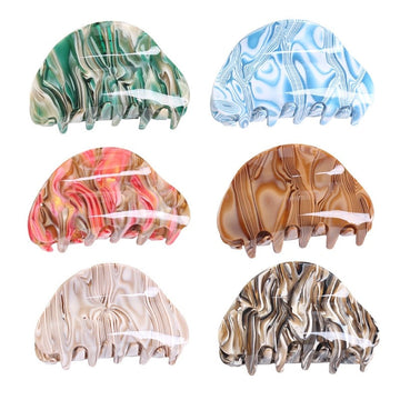 Marbled Print Retro Hair Claw Clip