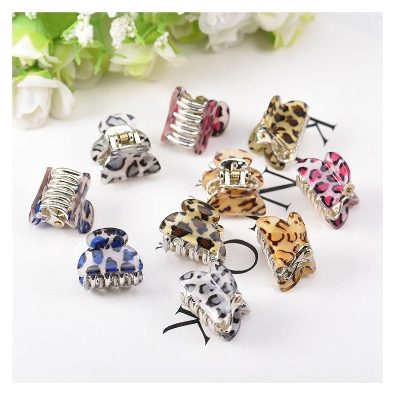 Mini Leopard Print Hair Claw Clip