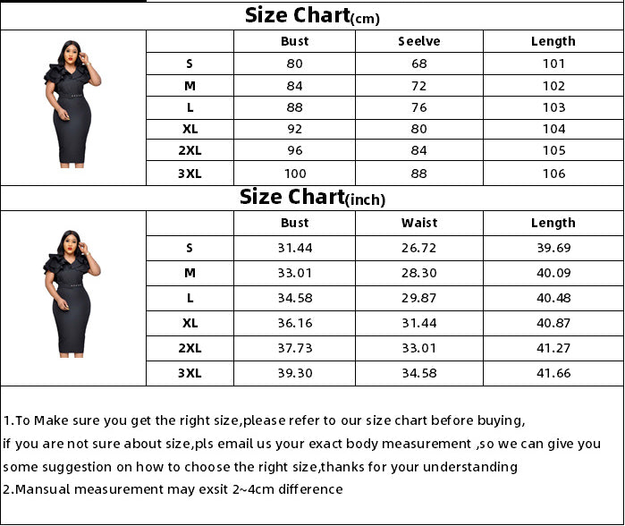 Elegant Women Ruffled Office Lady Dresses-Dresses-Free Shipping at meselling99