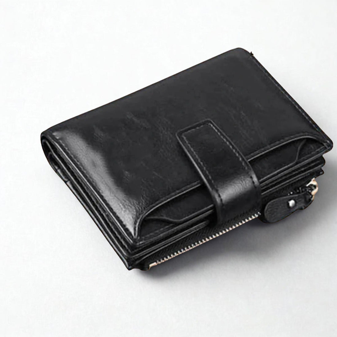 RFID Anti-theft Zipper Coin Wallet - Man Business Card Holder