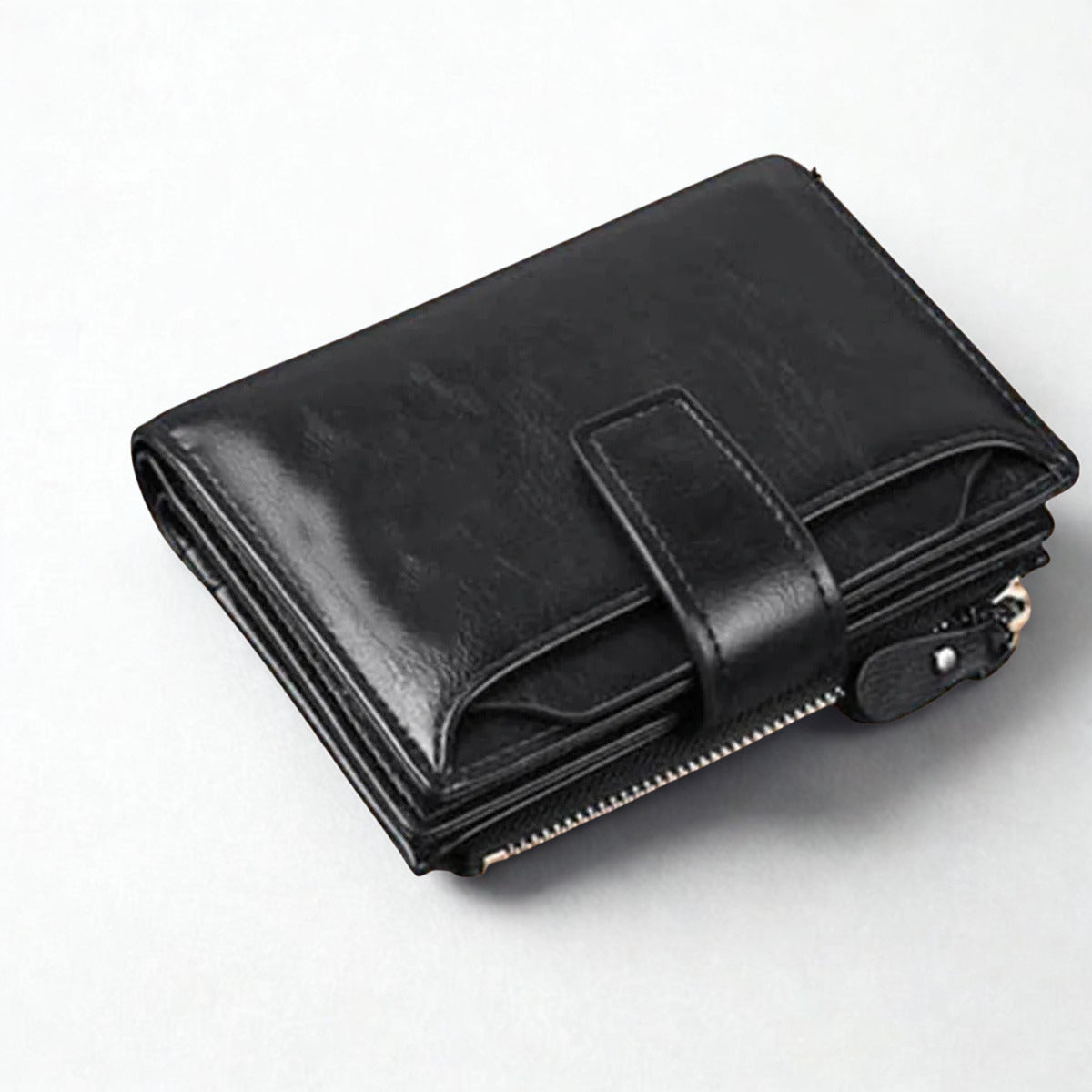 RFID Anti-theft Zipper Coin Wallet - Man Business Card Holder