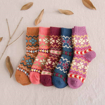Print Breathable Heart Mid-Calf Length Sock(A Set Of Five Pairs)