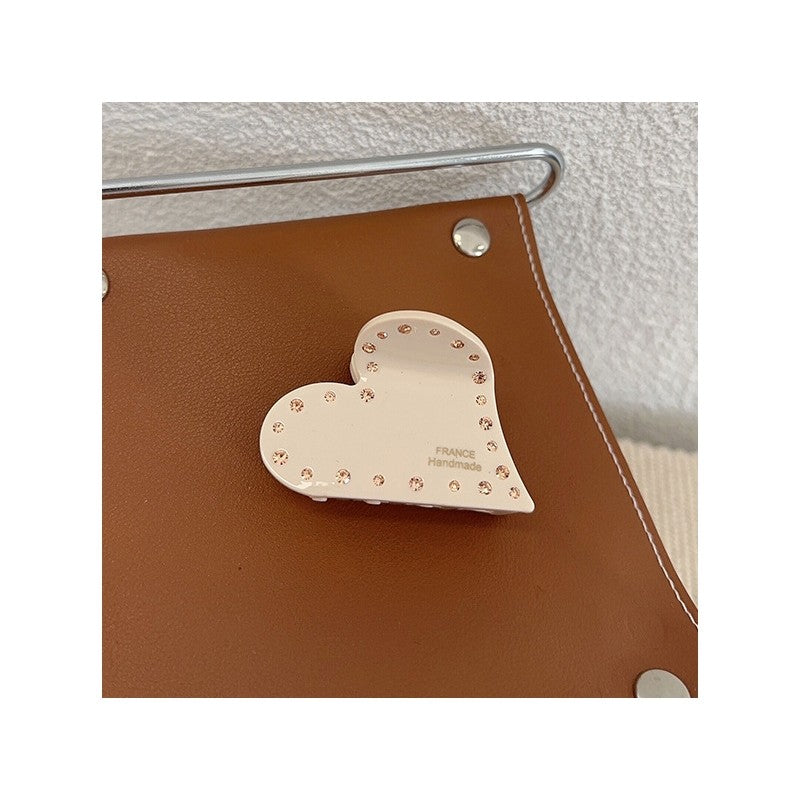 Rhinestone Heart Shaped Hair Claw Clip