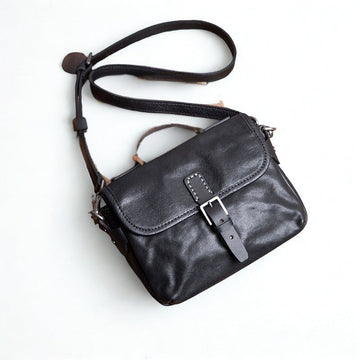 Men's Leather Handmade Shoulder Bag - Vintage Cowhide Crossbody Bags