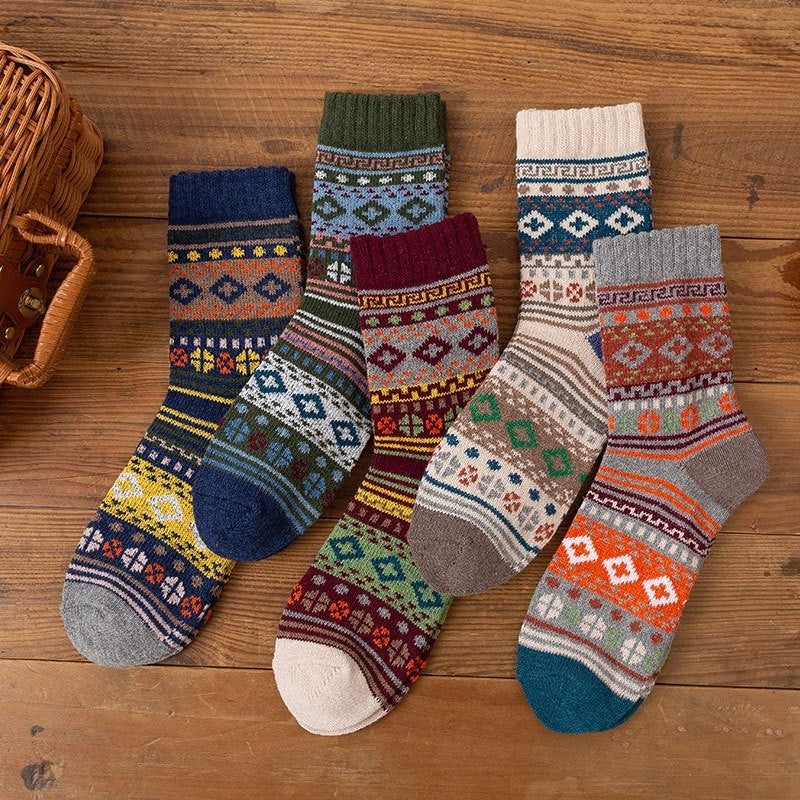 Ethnic Geometric Print Men's Socks