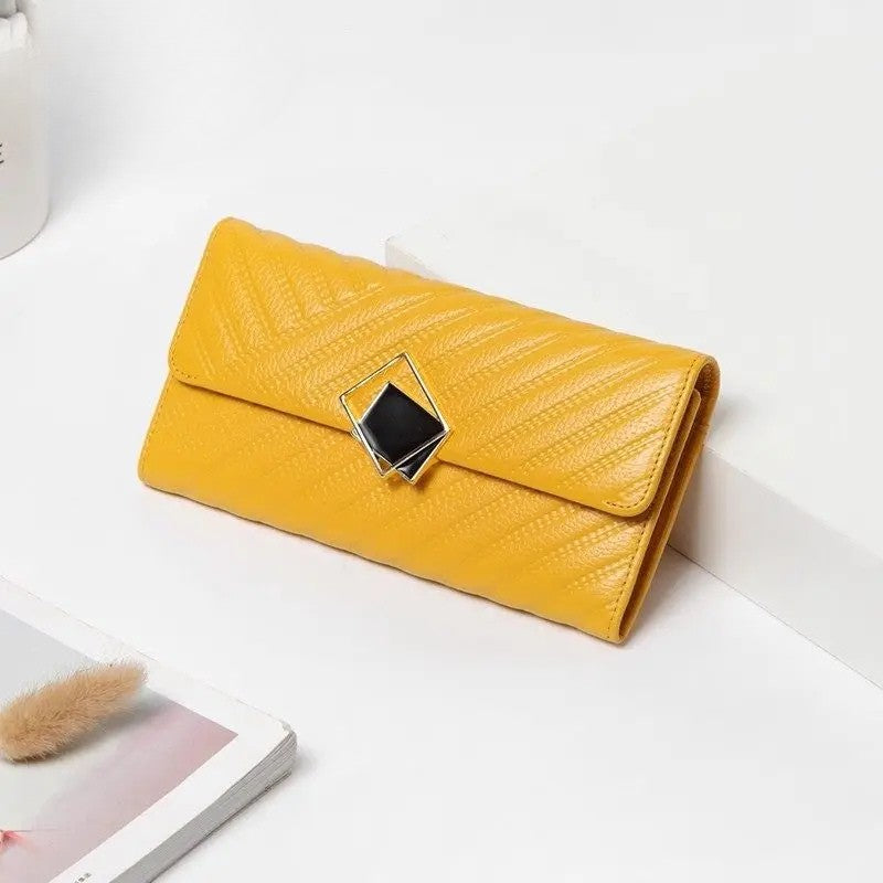 Large Capacity Leather Women's Wallet - Long Hand-Held Phone Holder