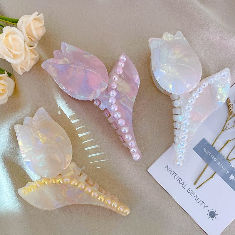 Rose Shaped Acetate Hair Claw Clip