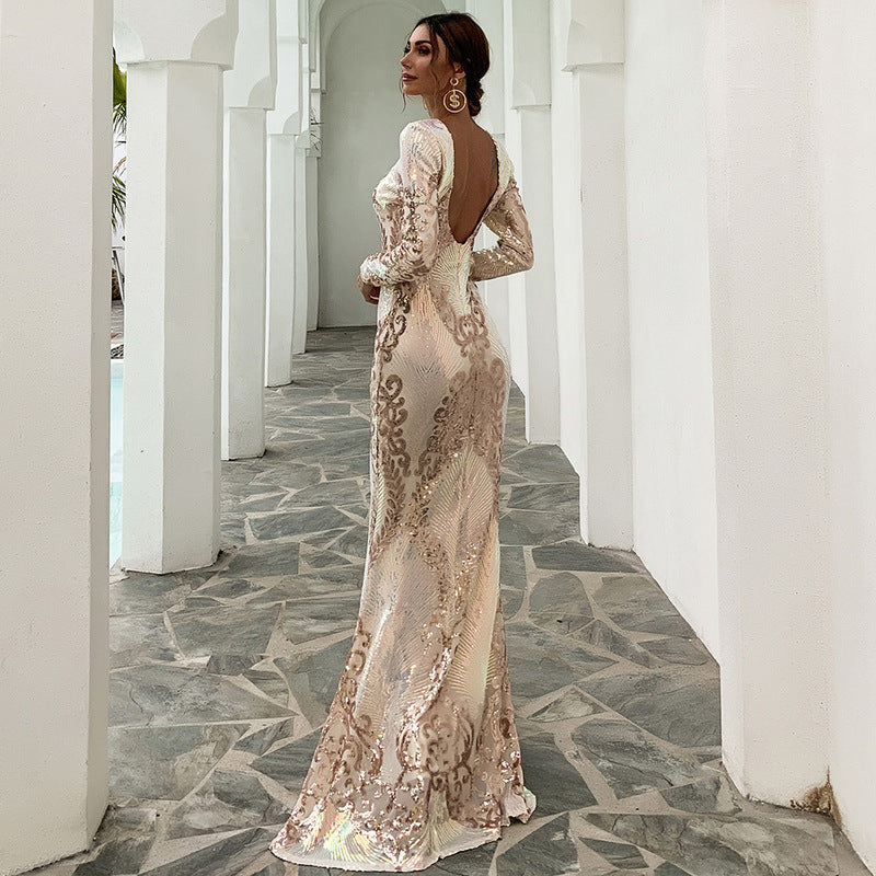 Sexy Mermaid Sequined Evening Dresses-Dresses-Free Shipping at meselling99